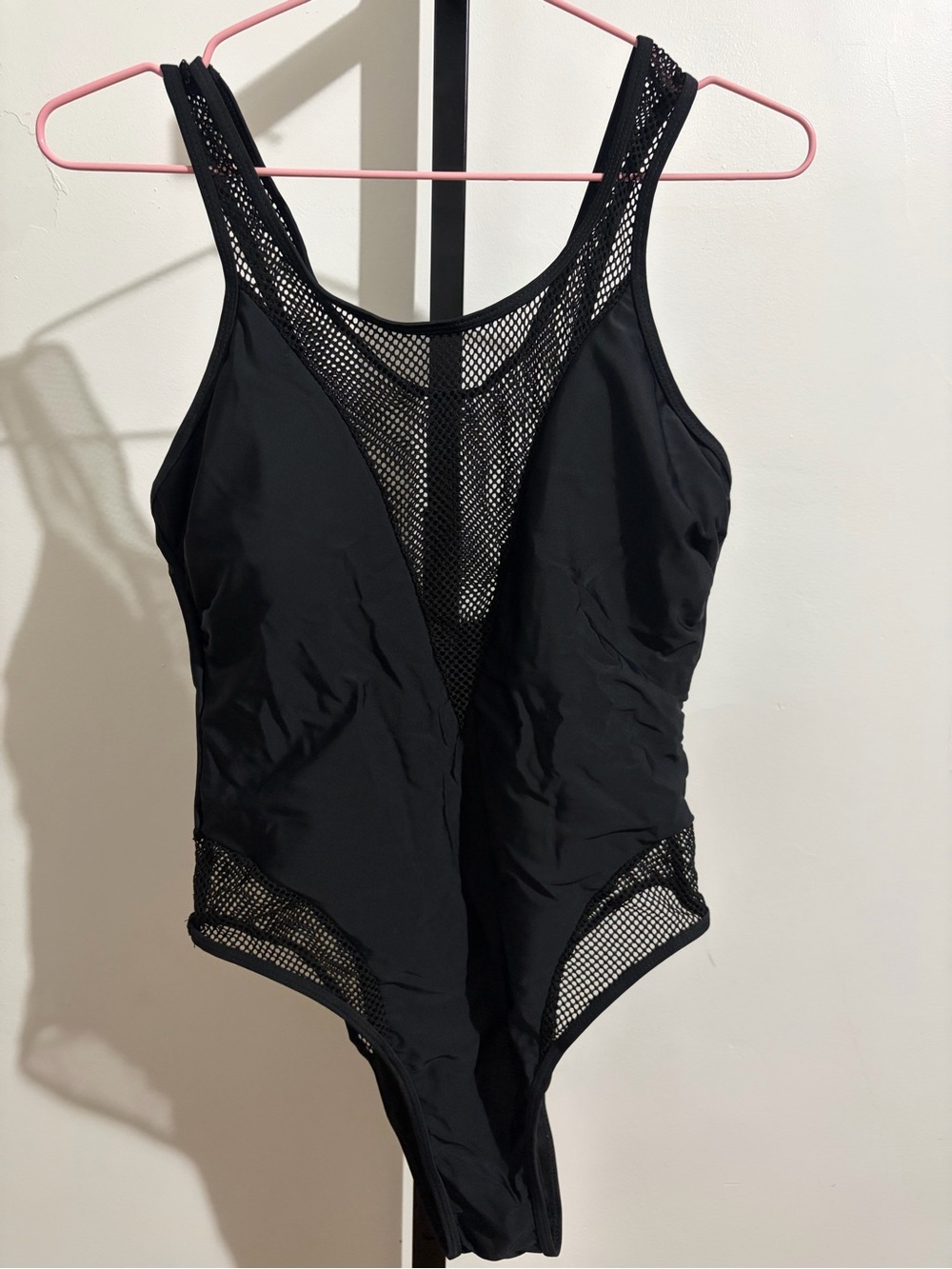 🔥🖤Black Mesh Panel One-Piece Swimsuit